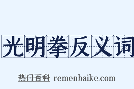 光明拳反义词是什么意思的图片
